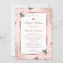 Search for pink rose birthday invitations Glitter