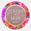 Search for purple floral wedding stickers Thank