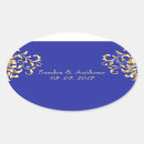 Search for blue damask wedding stickers Gold