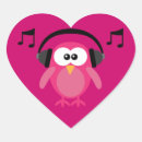 Search for musical notes with hearts stickers Pink