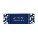 Search for blue damask return address labels Pretty