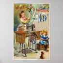Search for vintage sewing machine posters Illustration