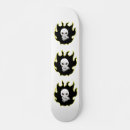 Search for flaming skull skateboards Black