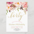 Search for for women 40th birthday invitations Elegant