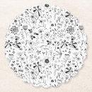 Search for flower drawing coasters Black and white