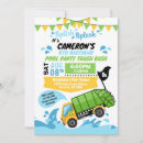 Search for trash truck birthday invitations Boys