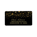 Search for gold snowflake return address labels Black