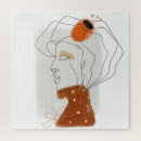 Search for womans face puzzles Illustration