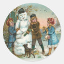 Search for vintage snowman stickers Santa