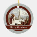 Search for reindeer with santa sleigh ornaments Vintage