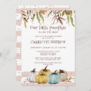 Search for pink gold pumpkin baby shower invitations Fall