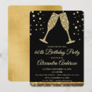 Search for champagne glass birthday invitations Gold