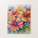 Search for colourful watercolor art puzzles Botanical
