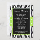 Search for lime green sweet 16 invitations Zebra