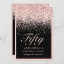 Search for blush pink 50th birthday invitations Glitter