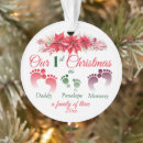 Search for newborn ornaments Family of three