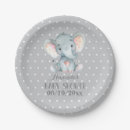 Search for elephant baby shower plates Grey