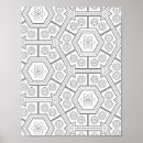 Search for hexagons posters Black and white