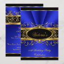 Search for royal blue black birthday invitations Elegant birthday party