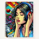 Search for pop art girl notebooks Music lover