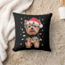 Search for christmas yorkie pillows Red