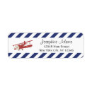 Search for airplane birthday return address labels Red