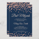Search for faux rose gold glitter invitations Navy blue