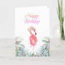 Search for pink flamingo birthday cards Tropical