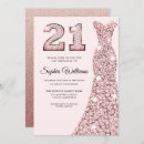 Search for rose gold 21st birthday invitations Pink