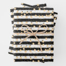Recherche de rayures noires et blanches papier cadeau Anniversaire