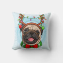Search for pug christmas pillows Santa