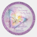 Search for butterfly birthday thank you stickers Purple