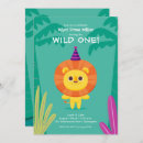 Search for modern simple party animal invitations Wild one