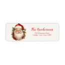 Search for cute santa claus return address labels Watercolor