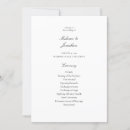 Search for traditional reception wedding programs Minimalist