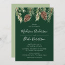 Search for pine green wedding invitations Botanical