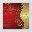 Search for red gold 75th birthday invitations Seventy fifth