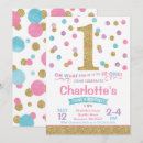 Search for confetti 1st birthday invitations Watercolor