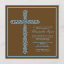 Search for boys brown christening invitations Cross