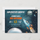 Search for space adventure birthday invitations Galaxy