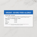 Search for food allergy business cards 911