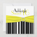 Search for black and white sweet 16 invitations Stripes