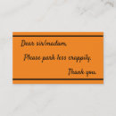 Search for bad parking business cards Sarcastic