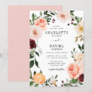 Search for floral circle wedding invitations Blush