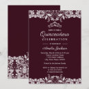 Search for red white quinceanera invitations Burgundy