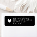 Search for black and white heart return address labels Typography
