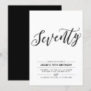 Search for black and white 70th birthday invitations Simple