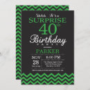Recherche de chevron vert invitations Fête d'anniversaire