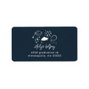 Search for graduation announcement return address labels Navy blue