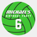 Search for volleyball birthday stickers For kids